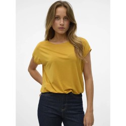 тениска,дамски,тениски,vero,moda,ava,plain,short,sleeve,t,shirt,golden,spice,(yellow)
