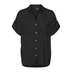 риза,с,къс,ръкав,дамски,блузи,дамски,ризи,vero,moda,bumpy,short,sleeve,shirt,black,(black)