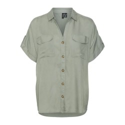 риза,с,къс,ръкав,дамски,блузи,дамски,ризи,vero,moda,bumpy,short,sleeve,shirt,laurel,wreath,(green)