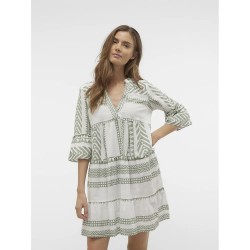 рокля,дамски,поли,и,рокли,vero,moda,dicthe,3,4,sleeve,dress,white,(snow,white,aop,ibiza,hedge,green)
