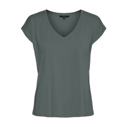 тениска,дамски,тениски,vero,moda,fill,short,sleeve,v,neck,t,shirt,green,(balsam,green)
