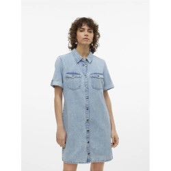 рокля,дамски,поли,и,рокли,vero,moda,jennie,short,sleeve,dress,light,blue,denim,(blue)