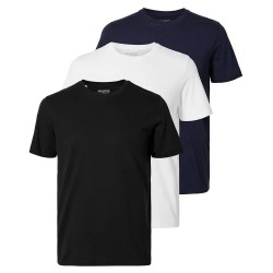 тениска,мъжки,тениски,selected,cormac,short,sleeve,t,shirt,3,units,black,pack,white,sky,captain,(multicolor)