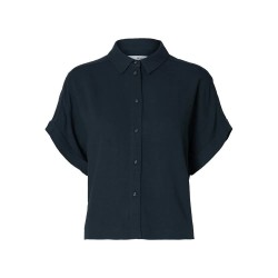 риза,с,къс,ръкав,дамски,блузи,дамски,ризи,selected,viva,short,sleeve,shirt,dark,sapphire,(blue)