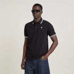 Блуза с яка G-Star Dunda Slim Stripe short sleeve polo - Black (Dark Black) блуза,с,яка,мъжки,блузи,с,яка,g,star,dunda,slim,stripe,short,sleeve,polo,black,(dark,black)