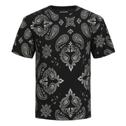 тениска,мъжки,тениски,jack,&,jones,paisley,short,sleeve,t,shirt,black