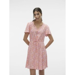 рокля,дамски,поли,и,рокли,vero,moda,easy,joy,short,sleeve,short,dress,pink,(snow,white,aop,henry)