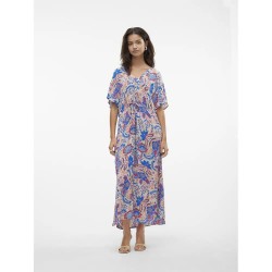 рокля,дамски,поли,и,рокли,vero,moda,menny,short,sleeve,long,dress,multicolor,(silver,lining,aop,hayda)