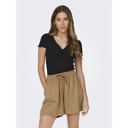 фланелка,с,къс,ръкав,дамски,топове,only,betty,short,sleeve,top,black