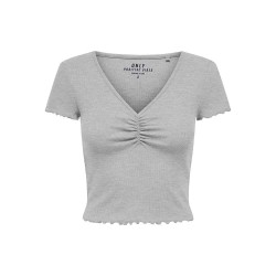 фланелка,с,къс,ръкав,дамски,топове,only,betty,short,sleeve,top,grey,(light,grey,melange)