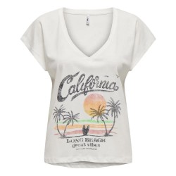 тениска,дамски,тениски,only,mila,life,short,sleeve,v,neck,t,shirt,cloud,dancer,print,california,(white)