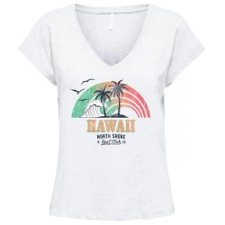 тениска,дамски,тениски,only,mila,life,short,sleeve,v,neck,t,shirt,white,(cloud,dancer,print,hawaii)