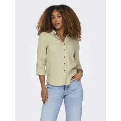 риза,с,дълъг,ръкав,дамски,блузи,дамски,ризи,only,yasmin,caro,long,sleeve,shirt,beige,(oxford,tan)