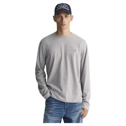 тениска,мъжки,тениски,gant,reg,shield,long,sleeve,t,shirt,grey