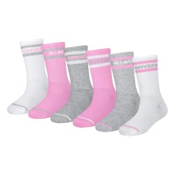 Детски чорапи Converse kids Basic Wordmark Crew socks 6 pairs - Pink (Pink) детски,чорапи,мъжки,чорапи,дамски,чорапи,converse,kids,basic,wordmark,crew,socks,6,pairs,pink,(pink)