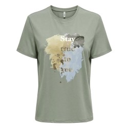 тениска,дамски,тениски,only,free,life,short,sleeve,t,shirt,lily,pad,print,stay,true,(green)