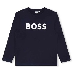 Тениска BOSS J25P25 long sleeve T-shirt - Blue (Marine) тениска,мъжки,тениски,дамски,тениски,boss,j25p25,long,sleeve,t,shirt,blue,(marine)