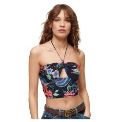 потник,дамски,топове,superdry,crop,cut,out,sleeveless,top,yellow,(vera,floral,multi)
