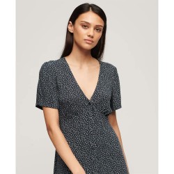 рокля,дамски,поли,и,рокли,superdry,print,button,tea,short,sleeve,dress,blue