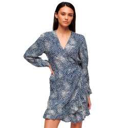 рокля,дамски,поли,и,рокли,superdry,printed,wrap,long,sleeve,short,dress,multicolor