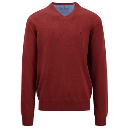 Блуза Fynch hatton SFPK211 v neck sweater - Red (Scarlet) блуза,мъжки,пуловери,fynch,hatton,sfpk211,v,neck,sweater,red,(scarlet)