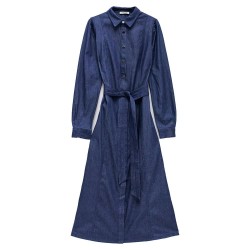 дънки,дамски,поли,и,рокли,salsa,jeans,21008896,long,sleeve,midi,dress,blue