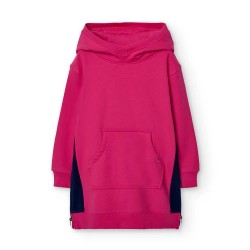 Рокля Boboli Fleece Combined long sleeve dress - Pink (Magenta) рокля,дамски,поли,и,рокли,boboli,fleece,combined,long,sleeve,dress,pink,(magenta)