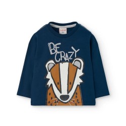 Тениска Boboli Knit Basic long sleeve T-shirt - Blue (Navy) тениска,мъжки,тениски,дамски,тениски,boboli,knit,basic,long,sleeve,t,shirt,blue,(navy)