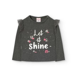 Тениска Boboli Knit long sleeve T-shirt - Grey (Anthracite) тениска,мъжки,тениски,дамски,тениски,boboli,knit,long,sleeve,t,shirt,grey,(anthracite)