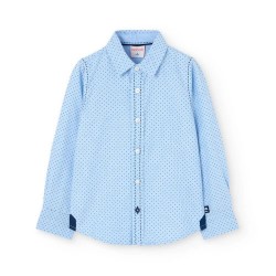 Риза с дълъг ръкав Boboli Polka Dot long sleeve shirt - Blue (Print) риза,с,дълъг,ръкав,дамски,ризи,мъжки,ризи,boboli,polka,dot,long,sleeve,shirt,blue,(print)