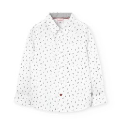 Риза с дълъг ръкав Boboli Poplin Printed long sleeve shirt - White (Print) риза,с,дълъг,ръкав,дамски,ризи,мъжки,ризи,boboli,poplin,printed,long,sleeve,shirt,white,(print)