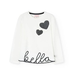 Тениска Boboli Stretch Knit long sleeve T-shirt - White (Off White) тениска,мъжки,тениски,дамски,тениски,boboli,stretch,knit,long,sleeve,t,shirt,white,(off,white)