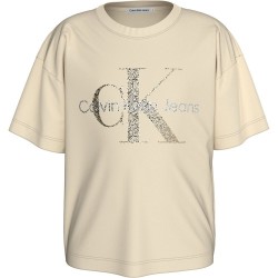 тениска,детски,тениски,calvin,klein,jeans,glitter,monogram,boxy,short,sleeve,t,shirt,beige