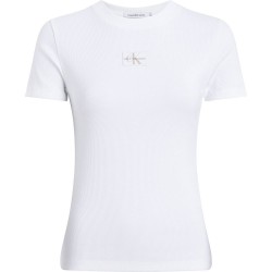 бебешка,тениска,дамски,тениски,calvin,klein,jeans,label,rib,baby,short,sleeve,t,shirt,white