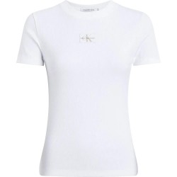 Бебешка тениска Calvin klein jeans Label Rib Baby short sleeve T-shirt - White (Bright White) бебешка,тениска,дамски,тениски,calvin,klein,jeans,label,rib,baby,short,sleeve,t,shirt,white,(bright,white)