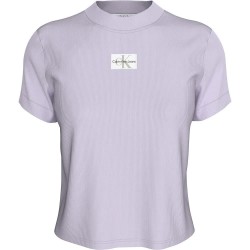 бебешка,тениска,дамски,тениски,calvin,klein,jeans,label,rib,baby,short,sleeve,t,shirt,purple