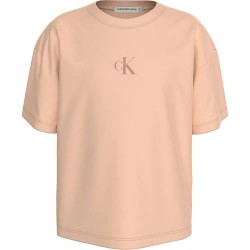 тениска,детски,тениски,calvin,klein,jeans,logo,boxy,short,sleeve,t,shirt,orange,(pink,sand)