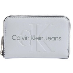 портфейли,и,портмонета,calvin,klein,jeans,sculpted,med,zip,around,mono,woman,wallet,white,(quarry)