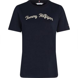 тениска,дамски,тениски,tommy,hilfiger,regular,script,short,sleeve,t,shirt,desert,sky,(blue)