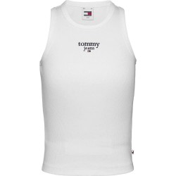 тениска,дамски,тениски,tommy,jeans,slm,essential,logo,1,ext,sleeveless,t,shirt,white,(white)