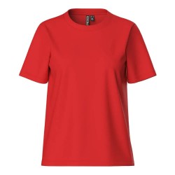тениска,дамски,тениски,pieces,ria,solid,short,sleeve,t,shirt,red,(poppy,red)