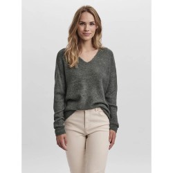 блуза,дамски,пуловери,дамски,плетени,дрехи,vero,moda,crew,lefile,v,neck,sweater,balsam,green,melange,(green)