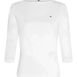 тениска,дамски,тениски,tommy,hilfiger,slim,cody,3,4,sleeve,t,shirt,white