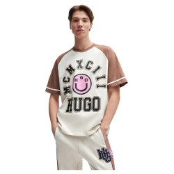 тениска,мъжки,тениски,hugo,nacamos,10257318,blue,short,sleeve,t,shirt,white