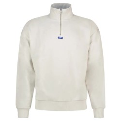 блуза,мъжки,пуловери,hugo,neeler,10249110,blue,half,zip,sweatshirt,white
