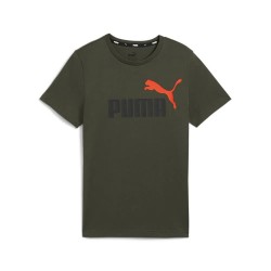 тениска,детски,тениски,puma,ess+,2,col,logo,short,sleeve,t,shirt,green,(dark,olive)