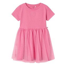 рокля,детски,поли,и,рокли,name,it,harana,tulle,short,sleeve,short,dress,pink,(wild,orchid)