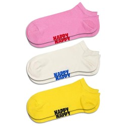 чорапи,мъжки,чорапи,happy,socks,solid,no,show,socks,3,pairs,pink,white,yellow,(multicolor)
