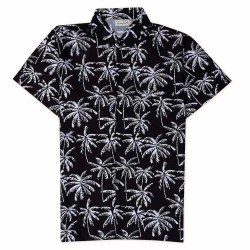 риза,с,къс,ръкав,мъжки,ризи,happy,bay,the,palmeras,repeat,party,short,sleeve,shirt,multicolor,(black)