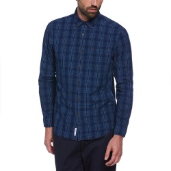 риза,с,дълъг,ръкав,мъжки,ризи,original,penguin,cotton,indigo,plaid,long,sleeve,shirt,dark,sapphire,(blue)